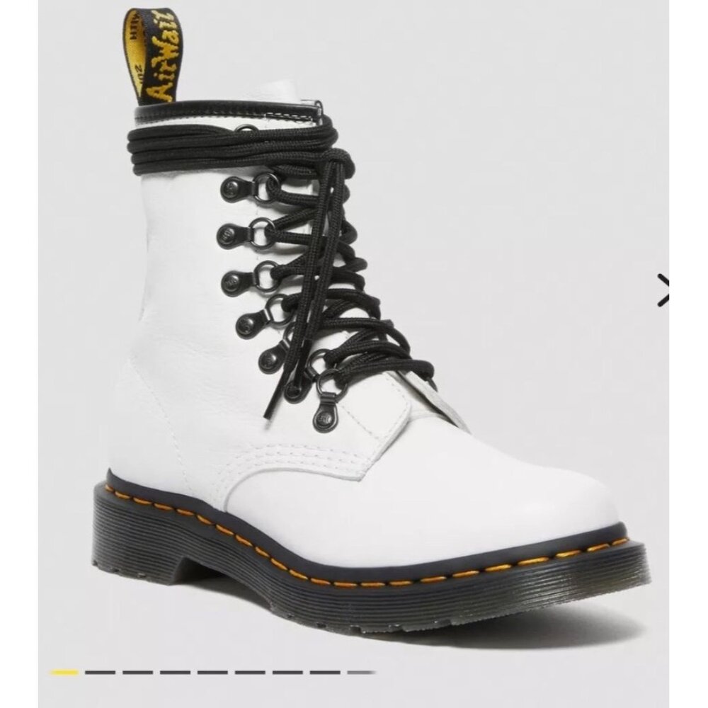 Dr. Martens 1460 White Leather Lace-Up Boots Womens Size 8 US / 6 UK / 39 EU - Picture 13 of 13